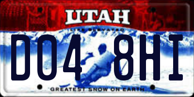 UT license plate D048HI