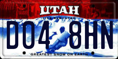 UT license plate D048HN