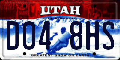 UT license plate D048HS