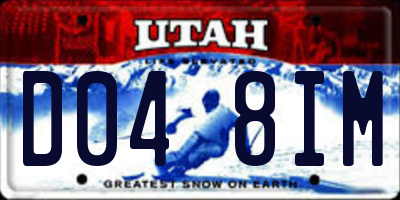 UT license plate D048IM