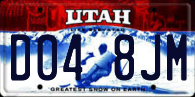 UT license plate D048JM