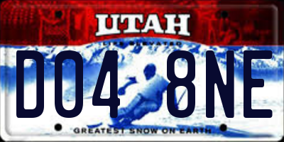 UT license plate D048NE