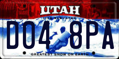 UT license plate D048PA