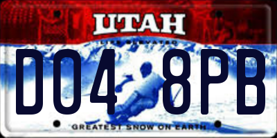 UT license plate D048PB