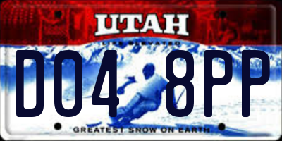 UT license plate D048PP
