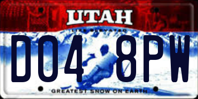 UT license plate D048PW