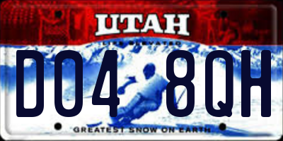 UT license plate D048QH