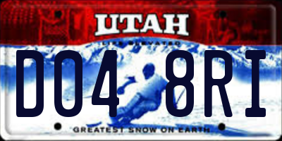 UT license plate D048RI
