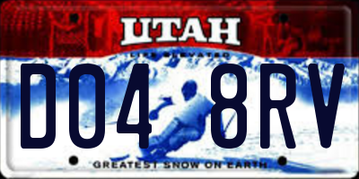 UT license plate D048RV