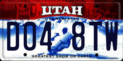 UT license plate D048TW
