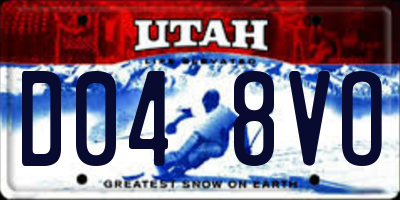 UT license plate D048VO