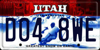 UT license plate D048WE