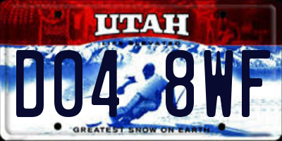 UT license plate D048WF
