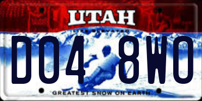 UT license plate D048WO