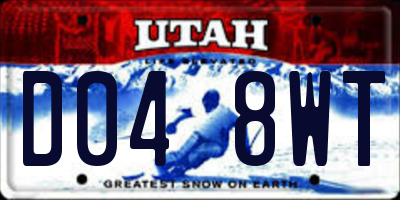 UT license plate D048WT