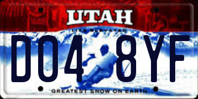 UT license plate D048YF