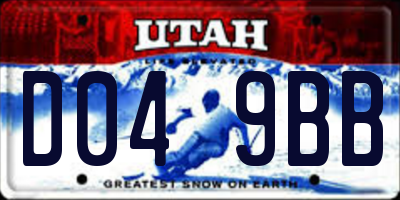 UT license plate D049BB