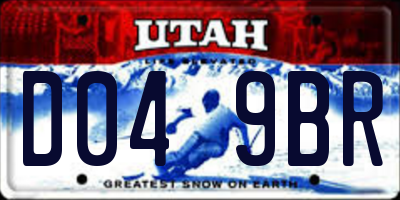 UT license plate D049BR