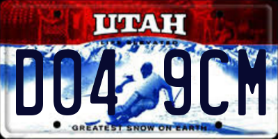 UT license plate D049CM