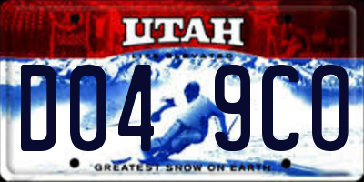 UT license plate D049CO