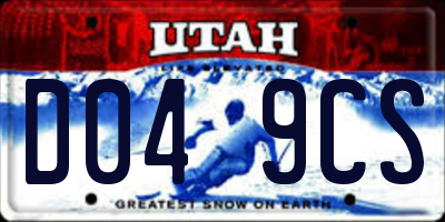 UT license plate D049CS