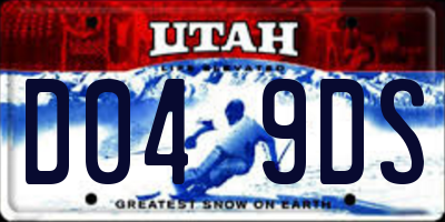 UT license plate D049DS
