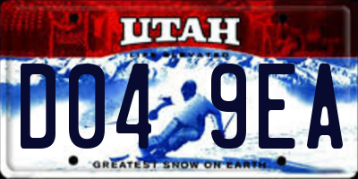 UT license plate D049EA