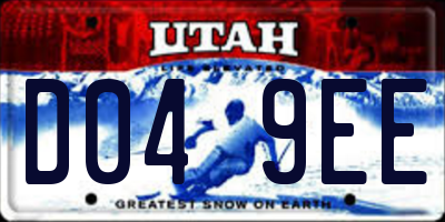 UT license plate D049EE