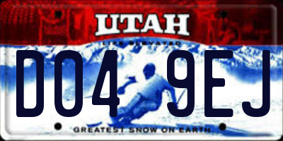 UT license plate D049EJ