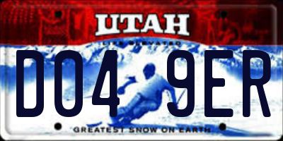 UT license plate D049ER
