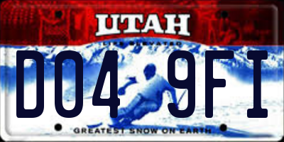 UT license plate D049FI