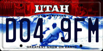 UT license plate D049FM