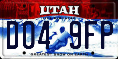 UT license plate D049FP