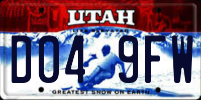UT license plate D049FW