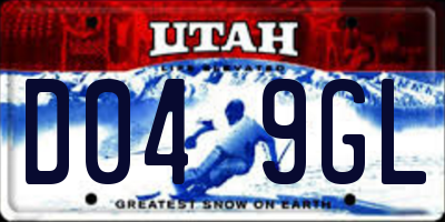 UT license plate D049GL