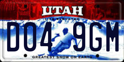 UT license plate D049GM