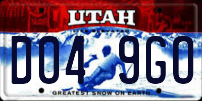 UT license plate D049GO
