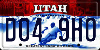 UT license plate D049HO