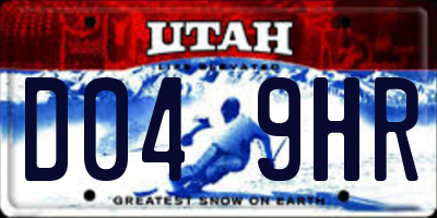 UT license plate D049HR