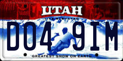 UT license plate D049IM