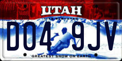 UT license plate D049JV