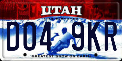 UT license plate D049KR