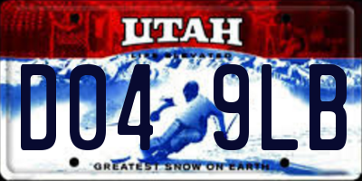 UT license plate D049LB