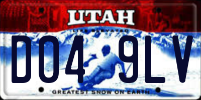UT license plate D049LV