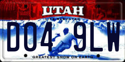 UT license plate D049LW
