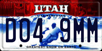 UT license plate D049MM