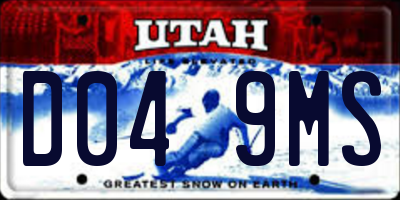 UT license plate D049MS