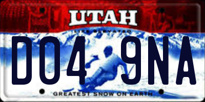 UT license plate D049NA