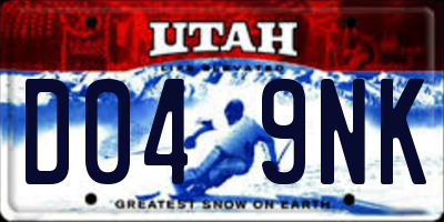 UT license plate D049NK