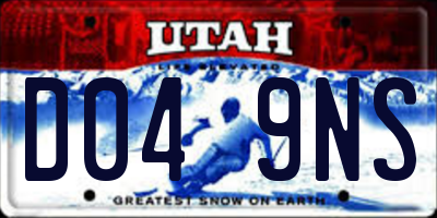 UT license plate D049NS